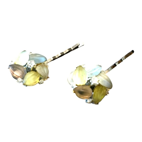 Spring Pastel Jeweled Hair Pin Clips & Barrettes Vintage-Inspired NWT - Picture 3 of 4